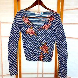 Striped and Floral Cardigan from Sparrow